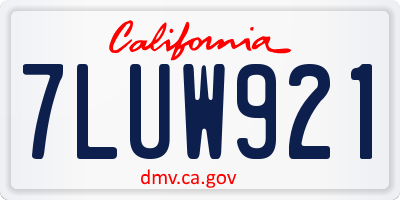 CA license plate 7LUW921
