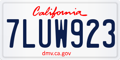 CA license plate 7LUW923