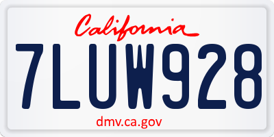 CA license plate 7LUW928