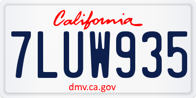 CA license plate 7LUW935