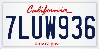 CA license plate 7LUW936
