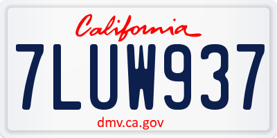 CA license plate 7LUW937