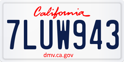 CA license plate 7LUW943