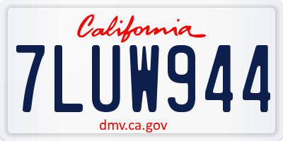 CA license plate 7LUW944