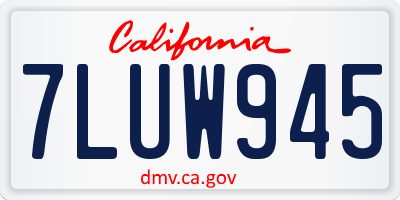 CA license plate 7LUW945