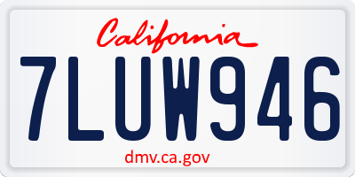 CA license plate 7LUW946