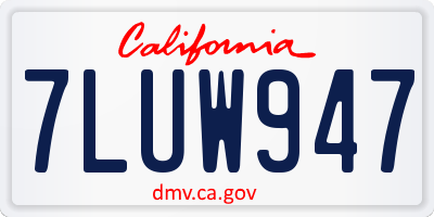 CA license plate 7LUW947