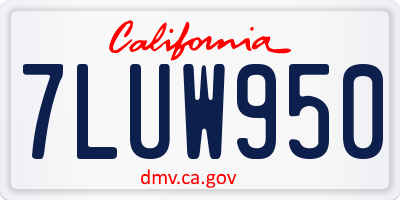 CA license plate 7LUW950