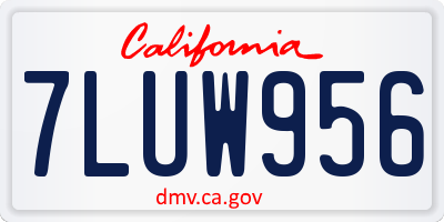 CA license plate 7LUW956