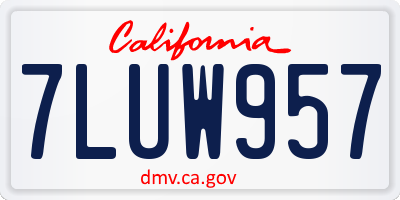 CA license plate 7LUW957