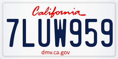 CA license plate 7LUW959