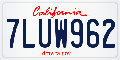 CA license plate 7LUW962