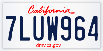 CA license plate 7LUW964