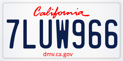 CA license plate 7LUW966