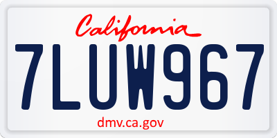 CA license plate 7LUW967