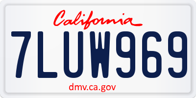 CA license plate 7LUW969