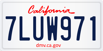 CA license plate 7LUW971