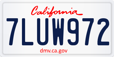 CA license plate 7LUW972