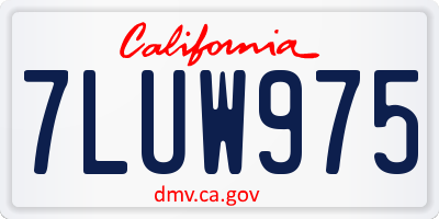 CA license plate 7LUW975