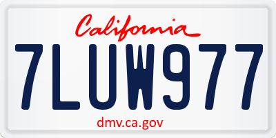 CA license plate 7LUW977