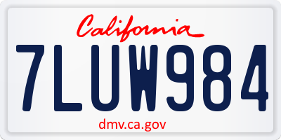 CA license plate 7LUW984