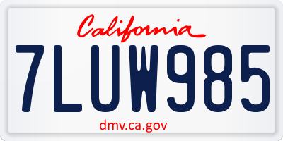 CA license plate 7LUW985