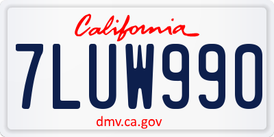 CA license plate 7LUW990