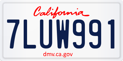 CA license plate 7LUW991
