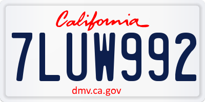 CA license plate 7LUW992