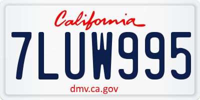 CA license plate 7LUW995