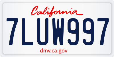 CA license plate 7LUW997