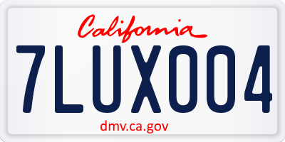 CA license plate 7LUX004