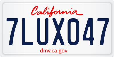 CA license plate 7LUX047