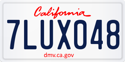 CA license plate 7LUX048
