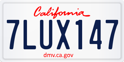 CA license plate 7LUX147