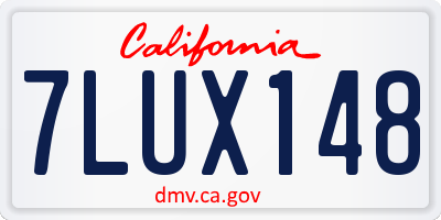 CA license plate 7LUX148