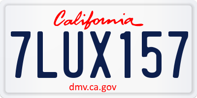 CA license plate 7LUX157