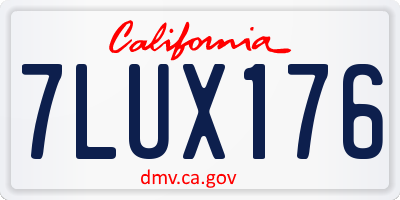 CA license plate 7LUX176