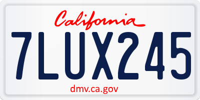 CA license plate 7LUX245