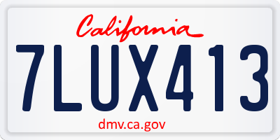 CA license plate 7LUX413