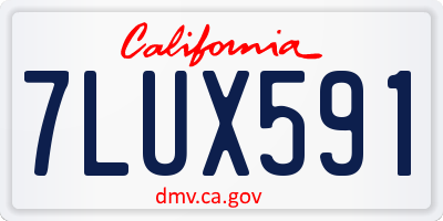 CA license plate 7LUX591