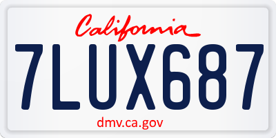CA license plate 7LUX687