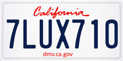 CA license plate 7LUX710