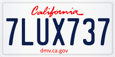 CA license plate 7LUX737