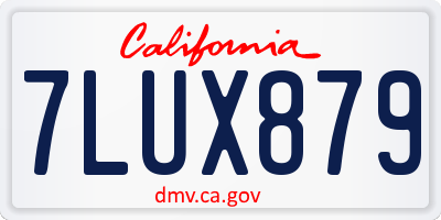 CA license plate 7LUX879