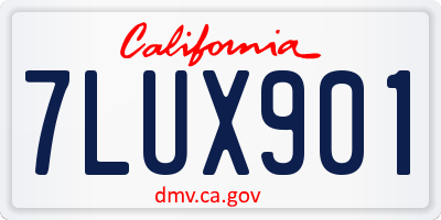 CA license plate 7LUX901