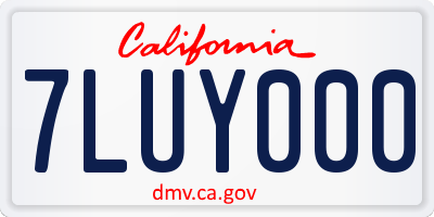CA license plate 7LUY000
