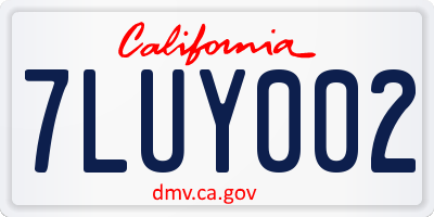CA license plate 7LUY002