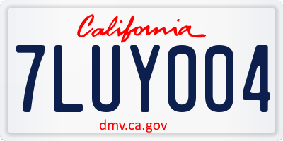 CA license plate 7LUY004