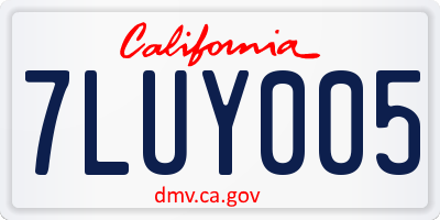 CA license plate 7LUY005